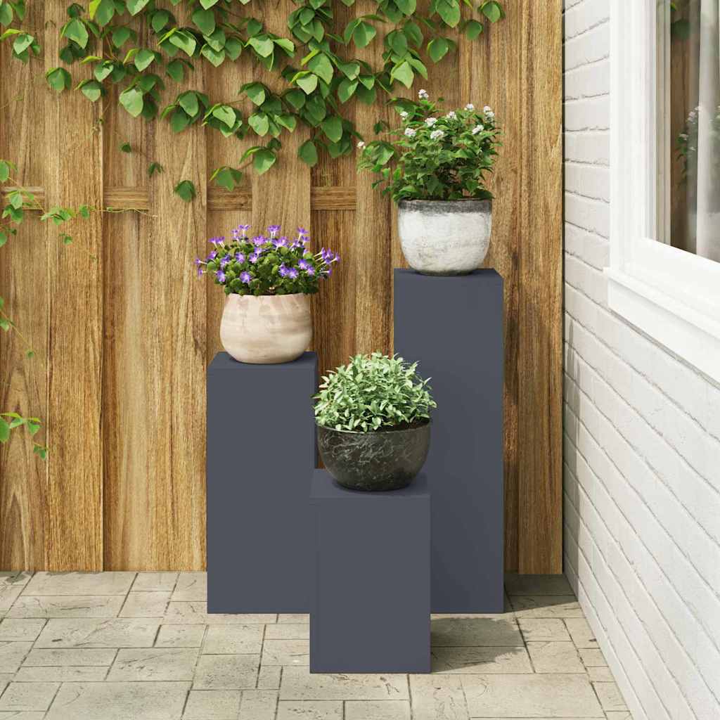 vidaXL Stojak na rośliny 3 pcs Antracyt Stal