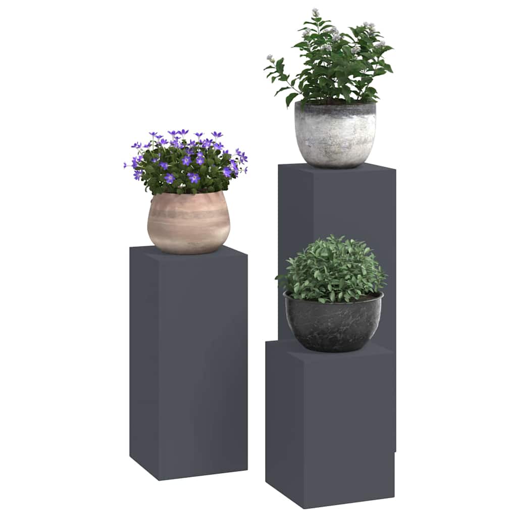 vidaXL Stojak na rośliny 3 pcs Antracyt Stal