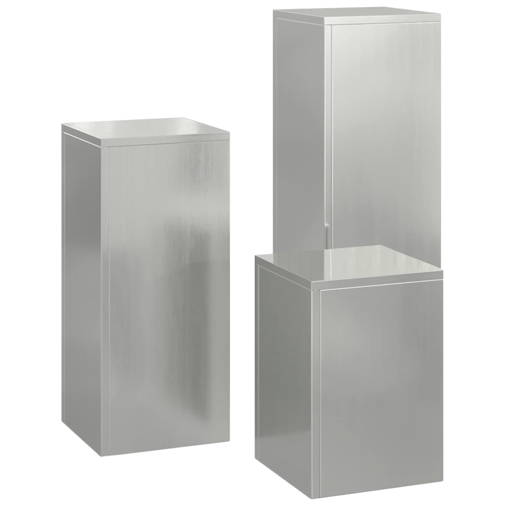 vidaXL Stojak na rośliny 3 pcs Srebrny Stal galwanizowana