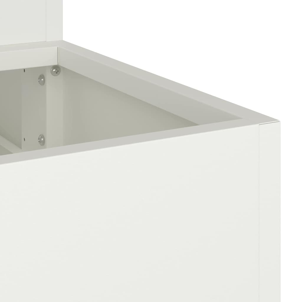 vidaXL Doniczka ogrodowa Biały 90 x 90 x 35 cm Stal zimnogięta