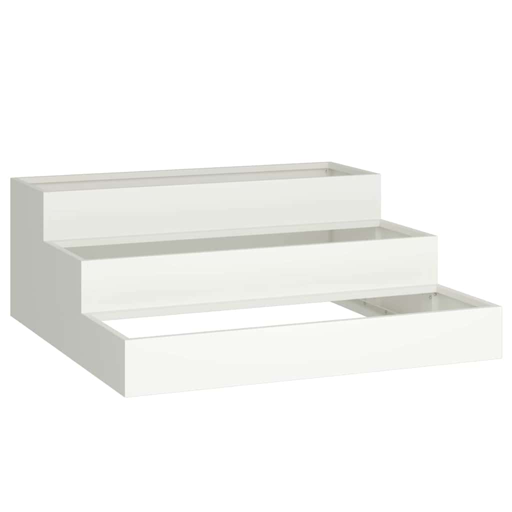vidaXL Doniczka ogrodowa Biały 90 x 90 x 35 cm Stal zimnogięta