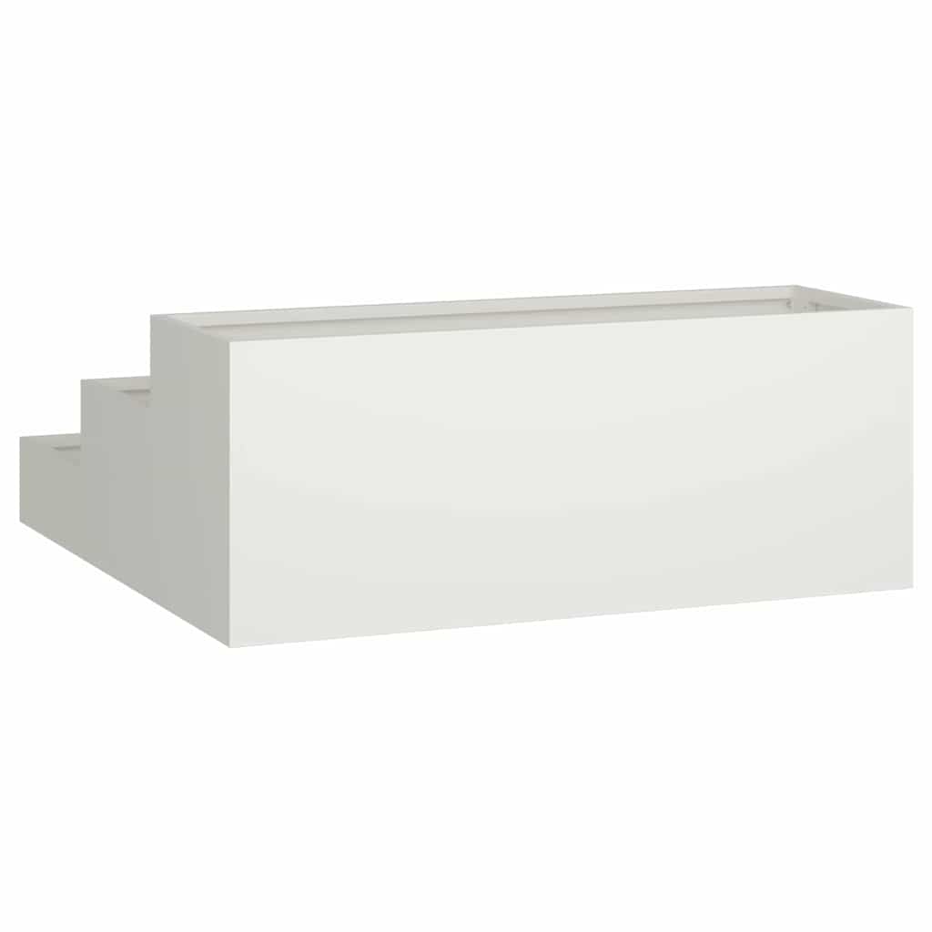 vidaXL Doniczka ogrodowa Biały 90 x 90 x 35 cm Stal zimnogięta