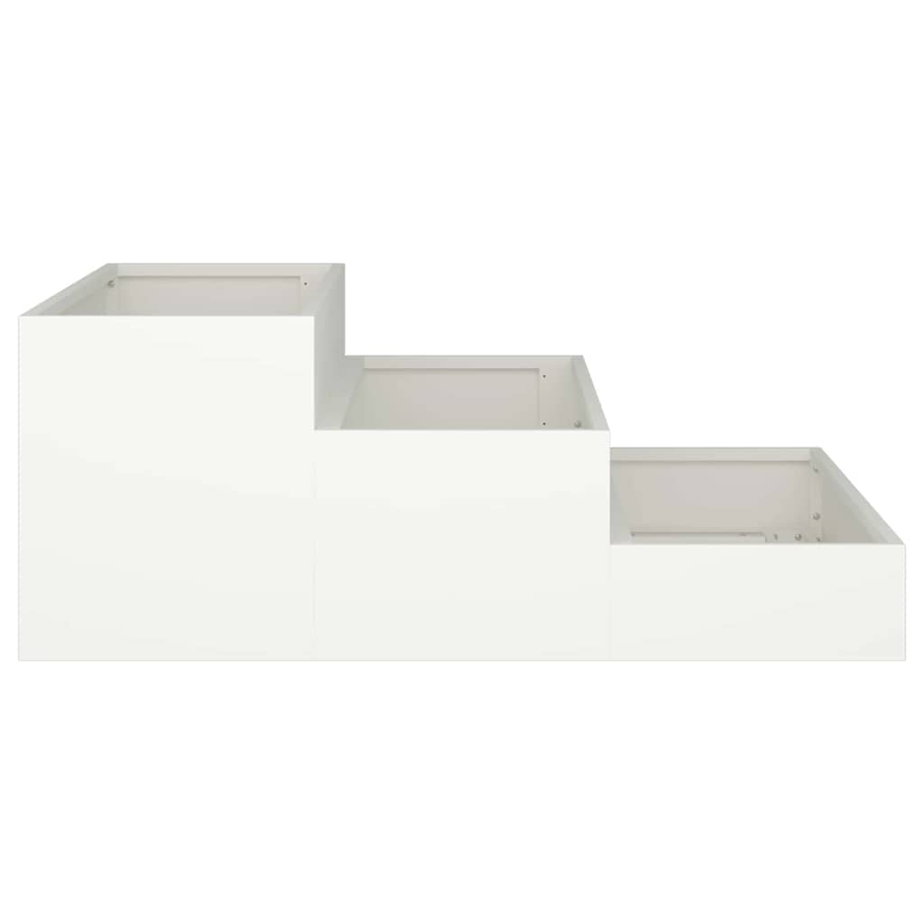 vidaXL Doniczka ogrodowa Biały 90 x 90 x 35 cm Stal zimnogięta