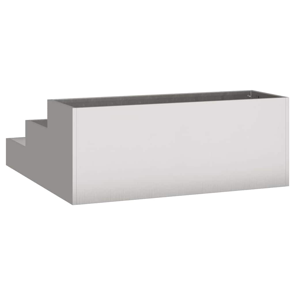 vidaXL Doniczka ogrodowa Srebrny 90 x 90 x 35 cm Stal nierdzewna