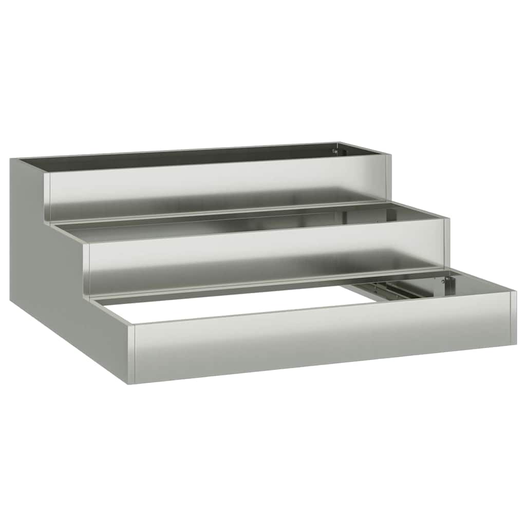 vidaXL Doniczka ogrodowa Srebrny 90 x 90 x 35 cm Stal Galwanizowana