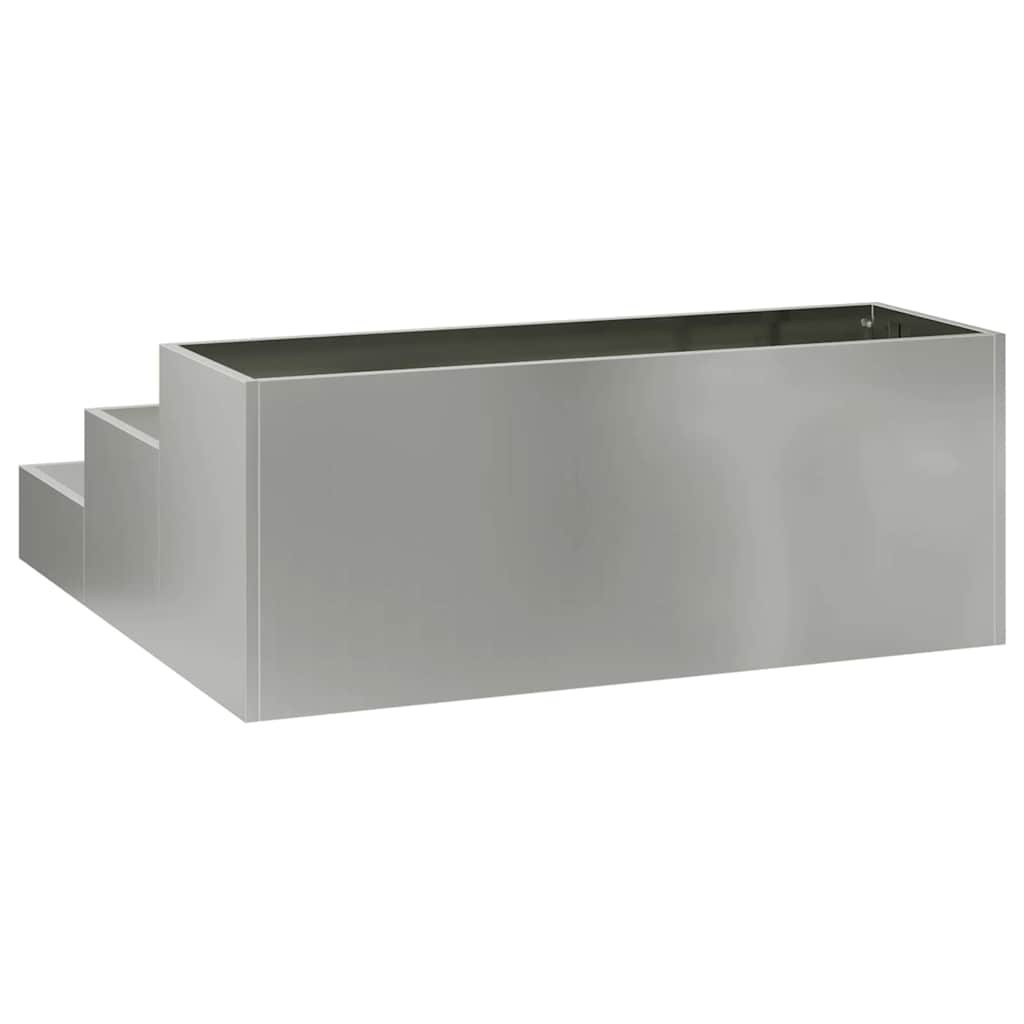 vidaXL Doniczka ogrodowa Srebrny 90 x 90 x 35 cm Stal Galwanizowana