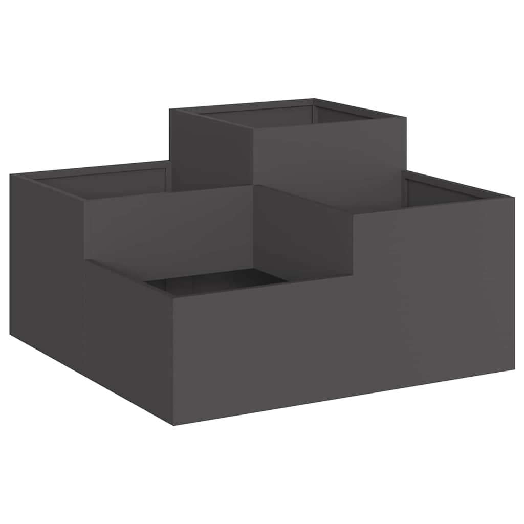 vidaXL Doniczka ogrodowa Czarny 80 x 80 x 48 cm Stal