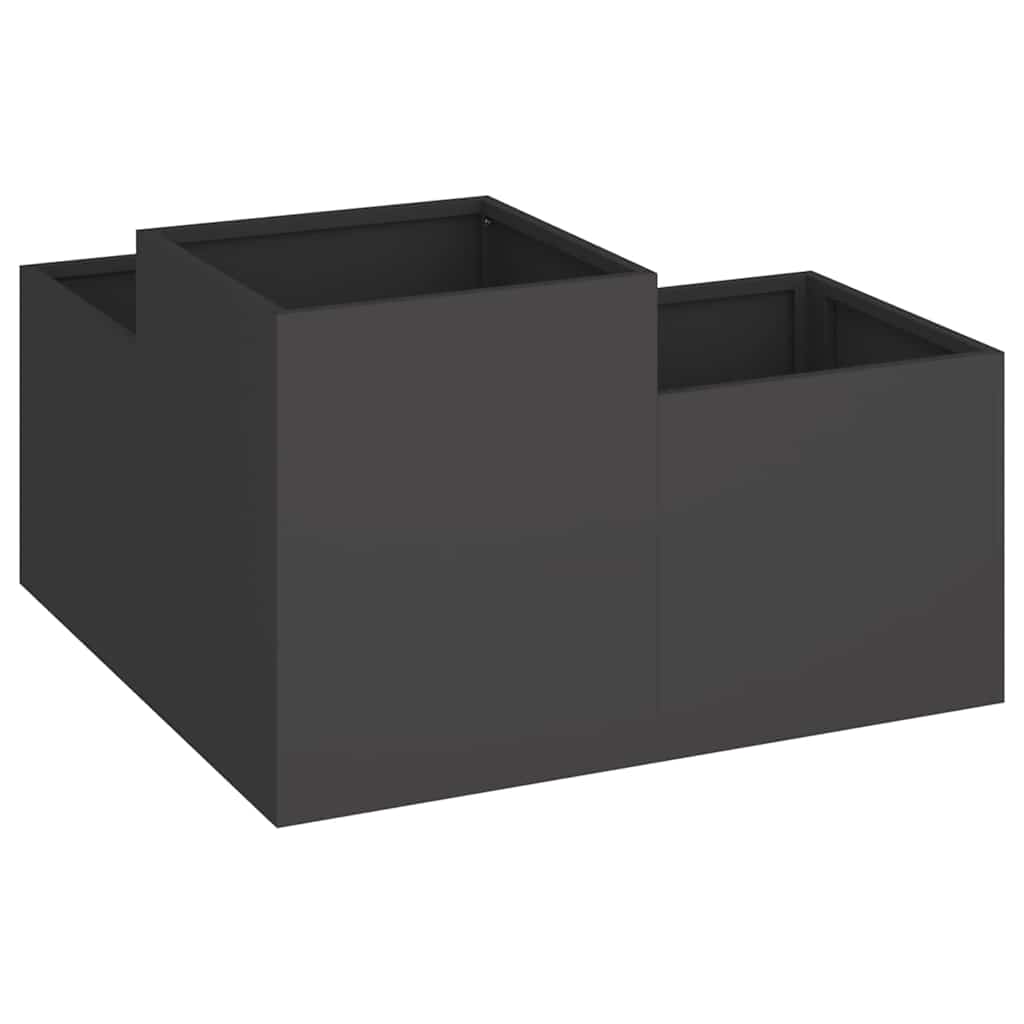 vidaXL Doniczka ogrodowa Czarny 80 x 80 x 48 cm Stal