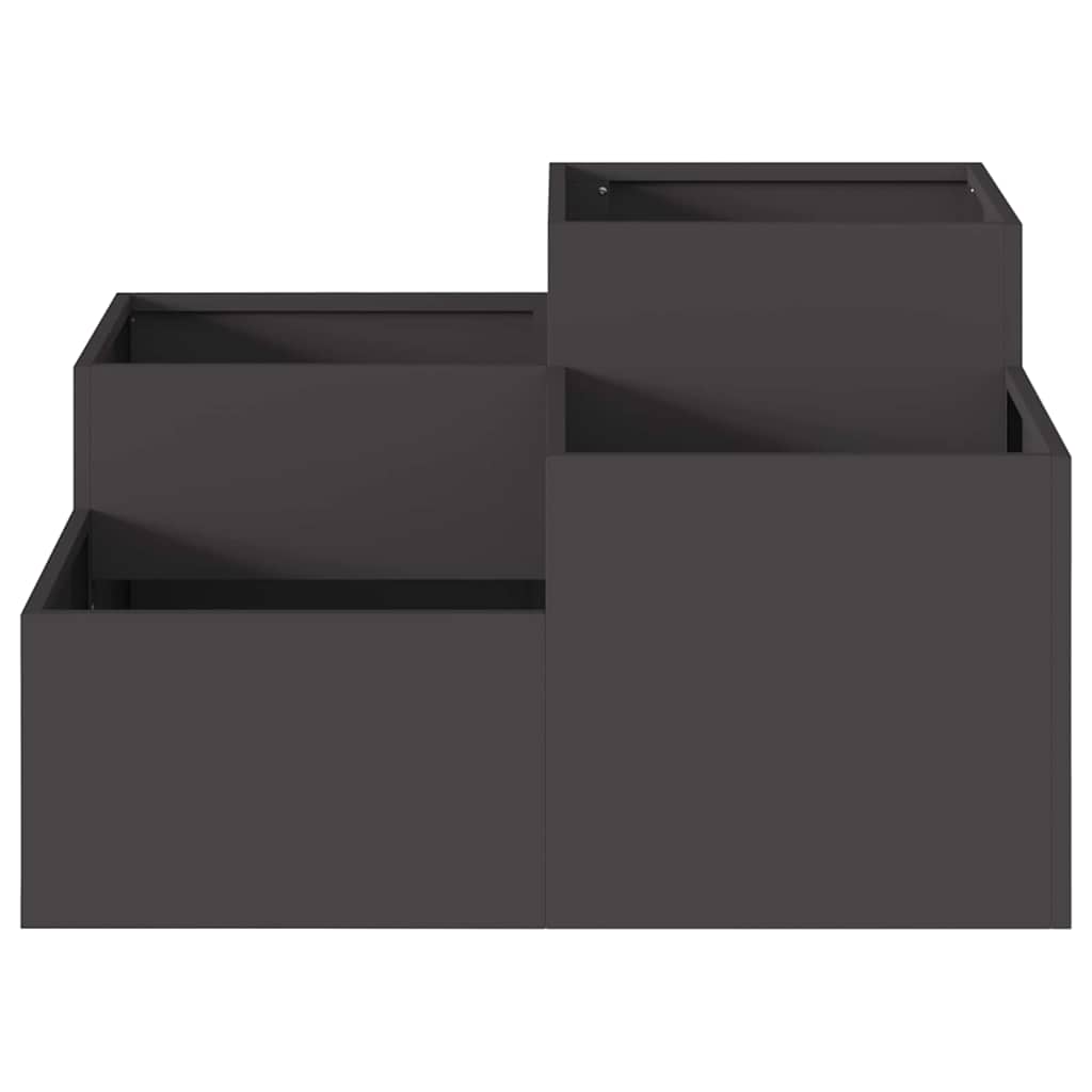 vidaXL Doniczka ogrodowa Czarny 80 x 80 x 48 cm Stal