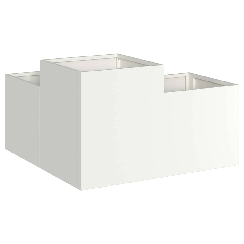 vidaXL Doniczka ogrodowa Biały 80 x 80 x 48 cm Stal