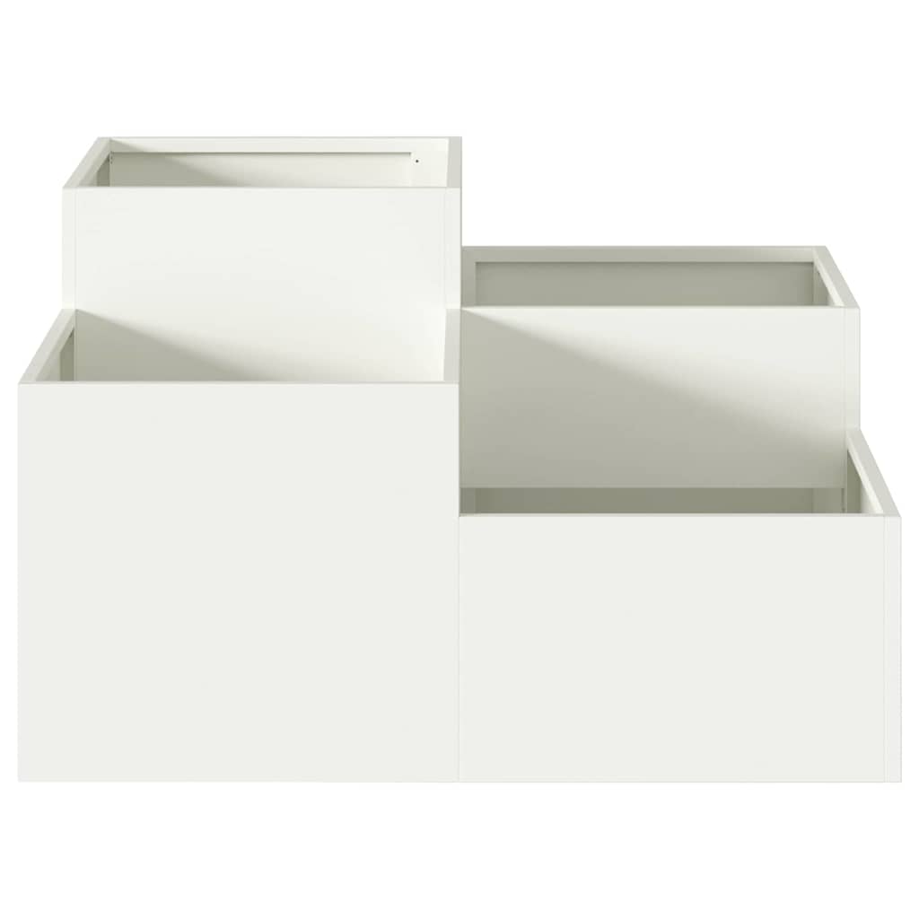 vidaXL Doniczka ogrodowa Biały 80 x 80 x 48 cm Stal