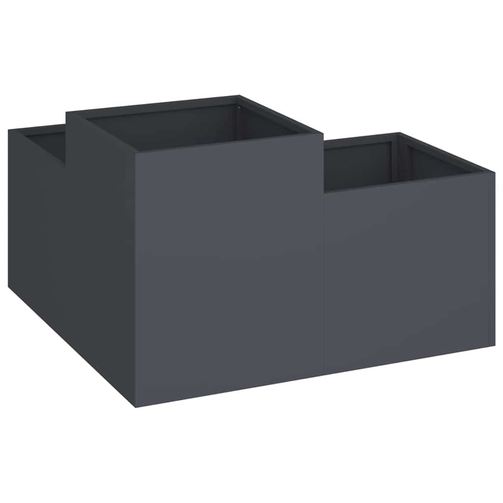 vidaXL Doniczka ogrodowa Antracyt 80 x 80 x 48 cm Stal