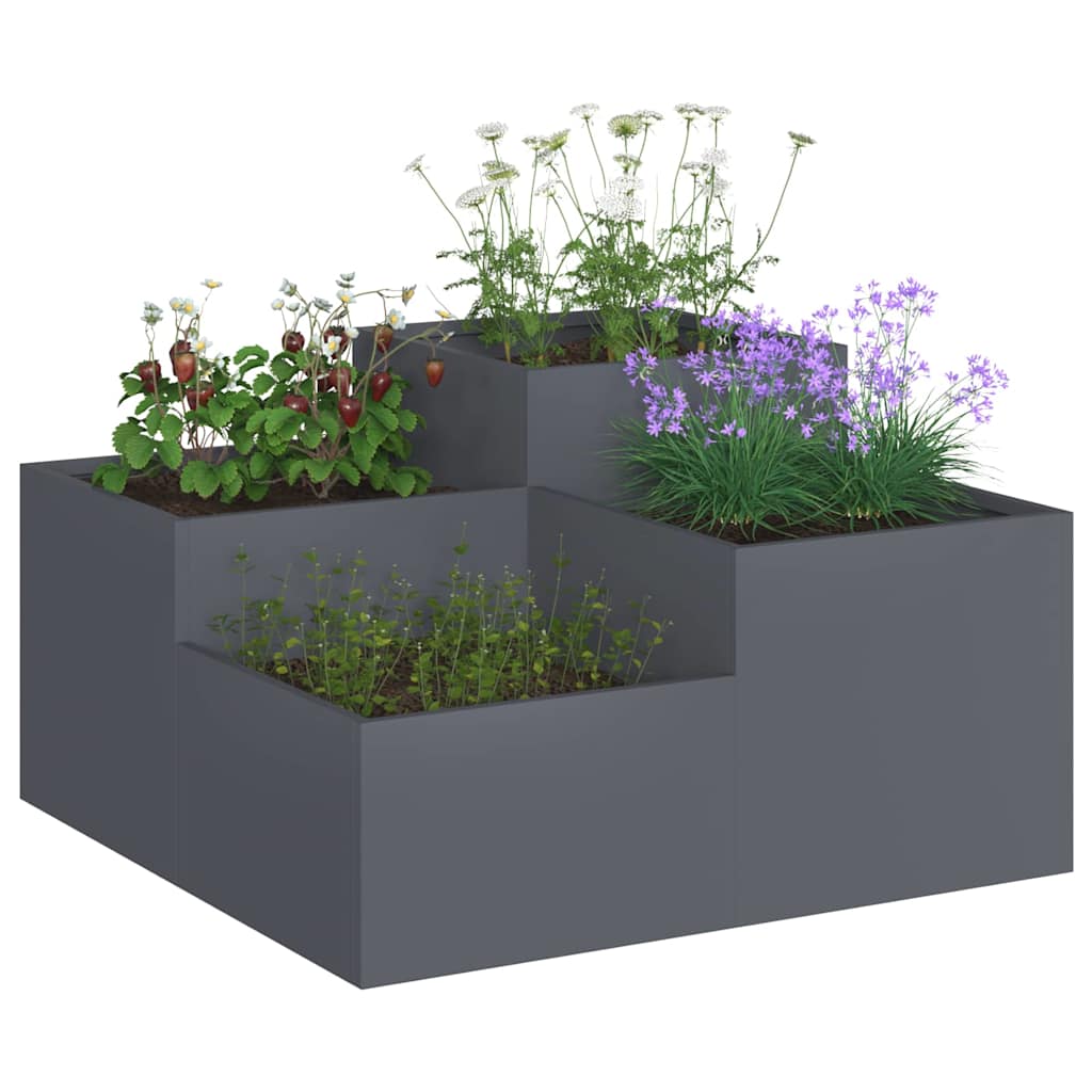 vidaXL Doniczka ogrodowa Antracyt 80 x 80 x 48 cm Stal