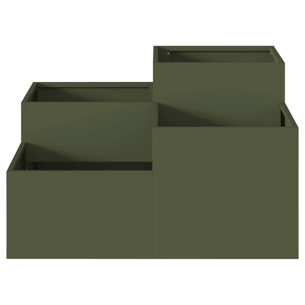 vidaXL Doniczka ogrodowa oliwkowy 80 x 80 x 48 cm Stal