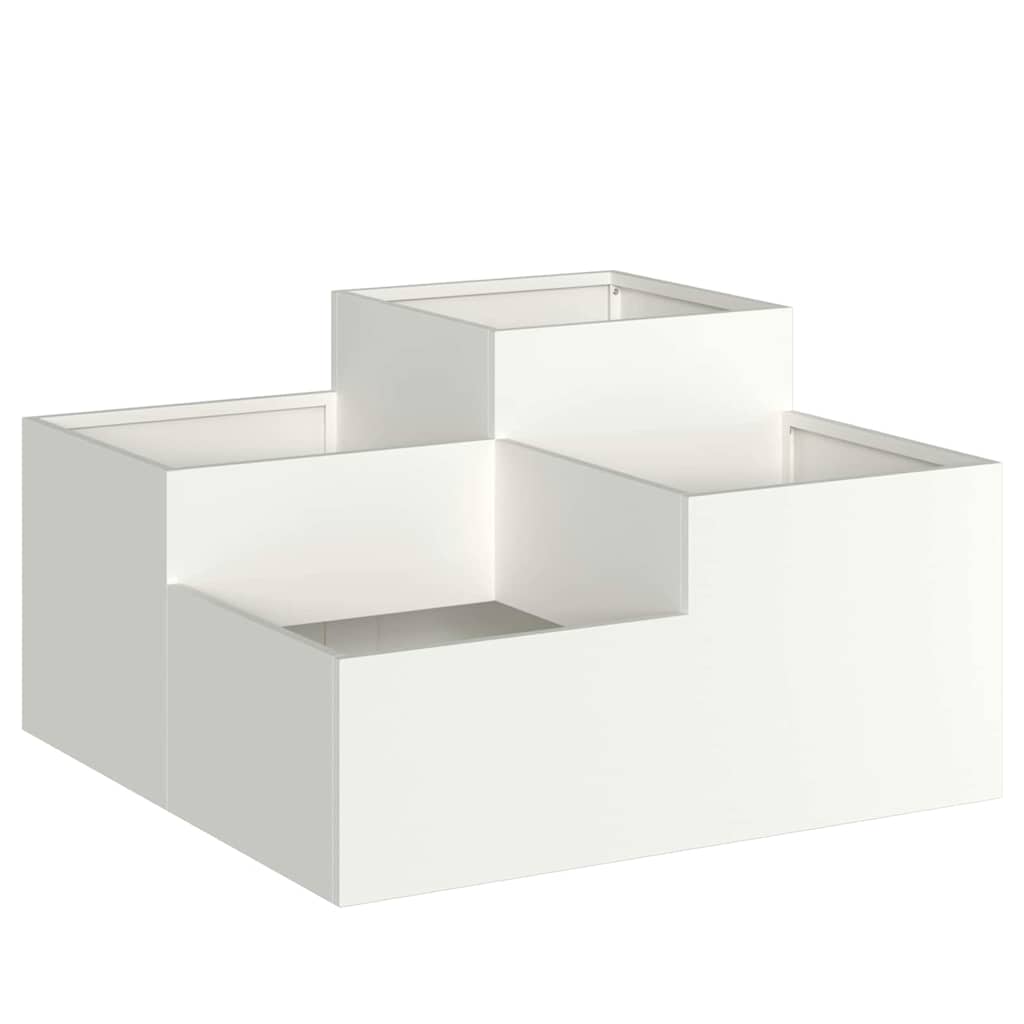 vidaXL Doniczka ogrodowa Biały 100 x 100 x 48 cm Stal