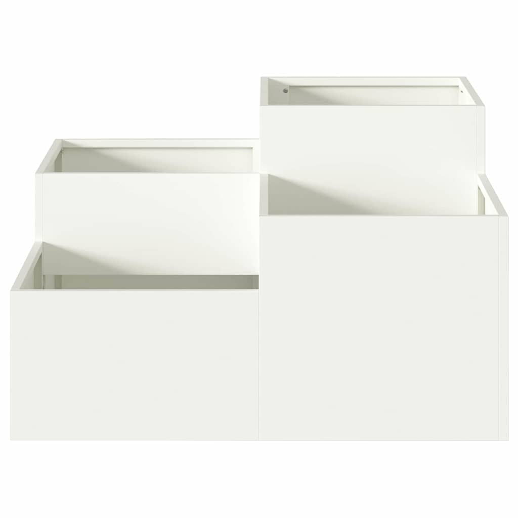 vidaXL Doniczka ogrodowa Biały 100 x 100 x 48 cm Stal
