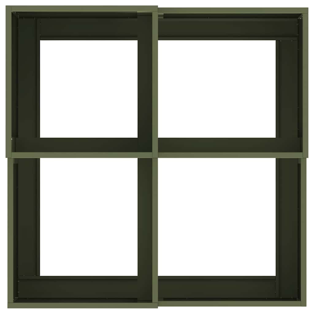 vidaXL Doniczka ogrodowa oliwkowy 100 x 100 x 48 cm Stal
