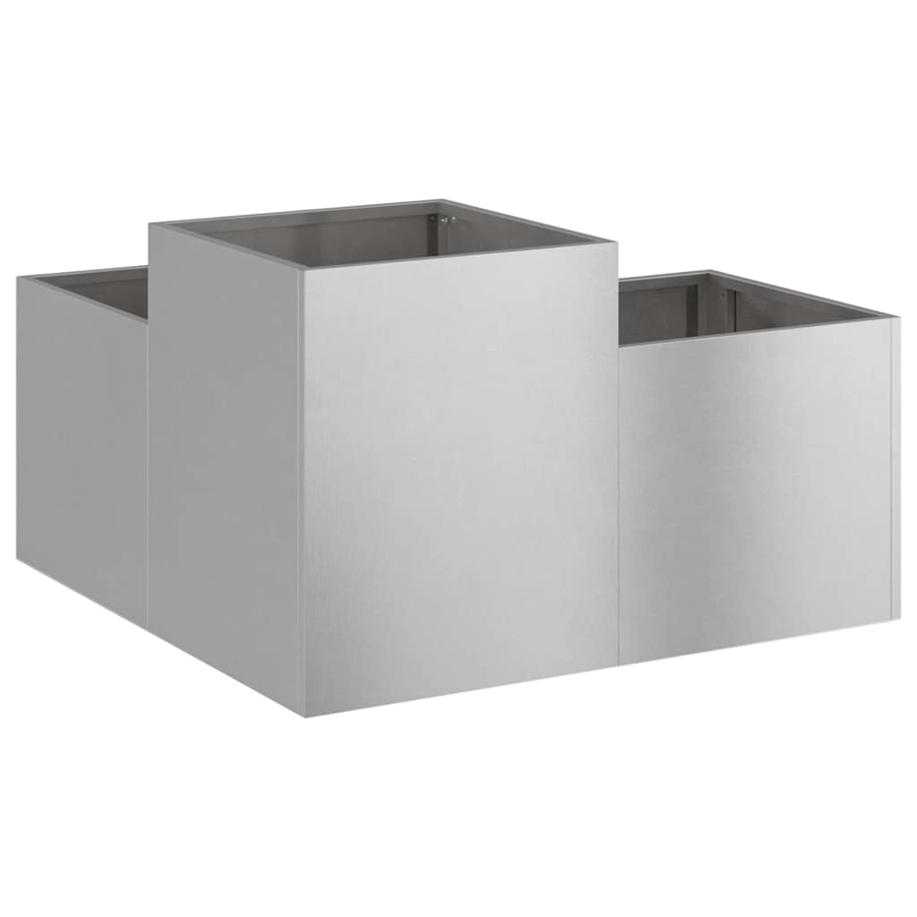 vidaXL Doniczka ogrodowa Srebrny 100 x 100 x 48 cm stal nierdzewna