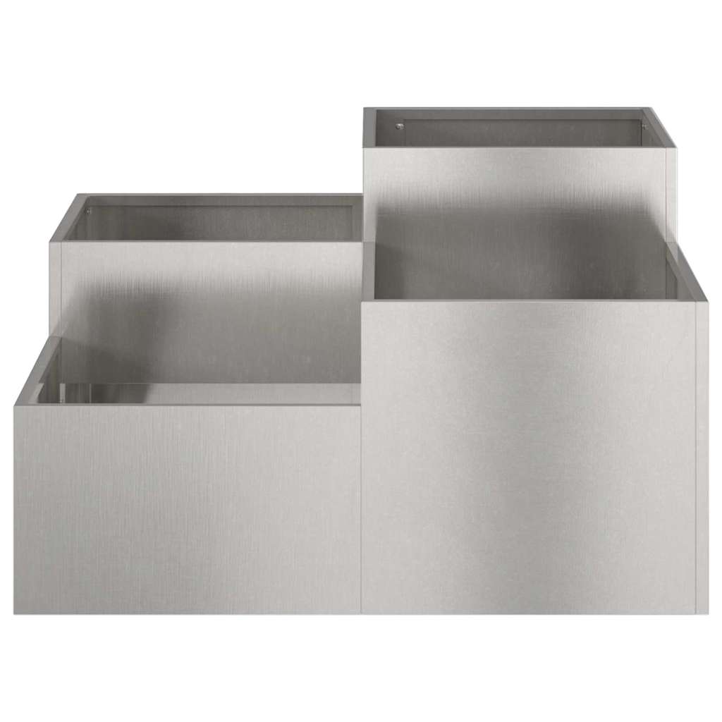 vidaXL Doniczka ogrodowa Srebrny 100 x 100 x 48 cm stal nierdzewna