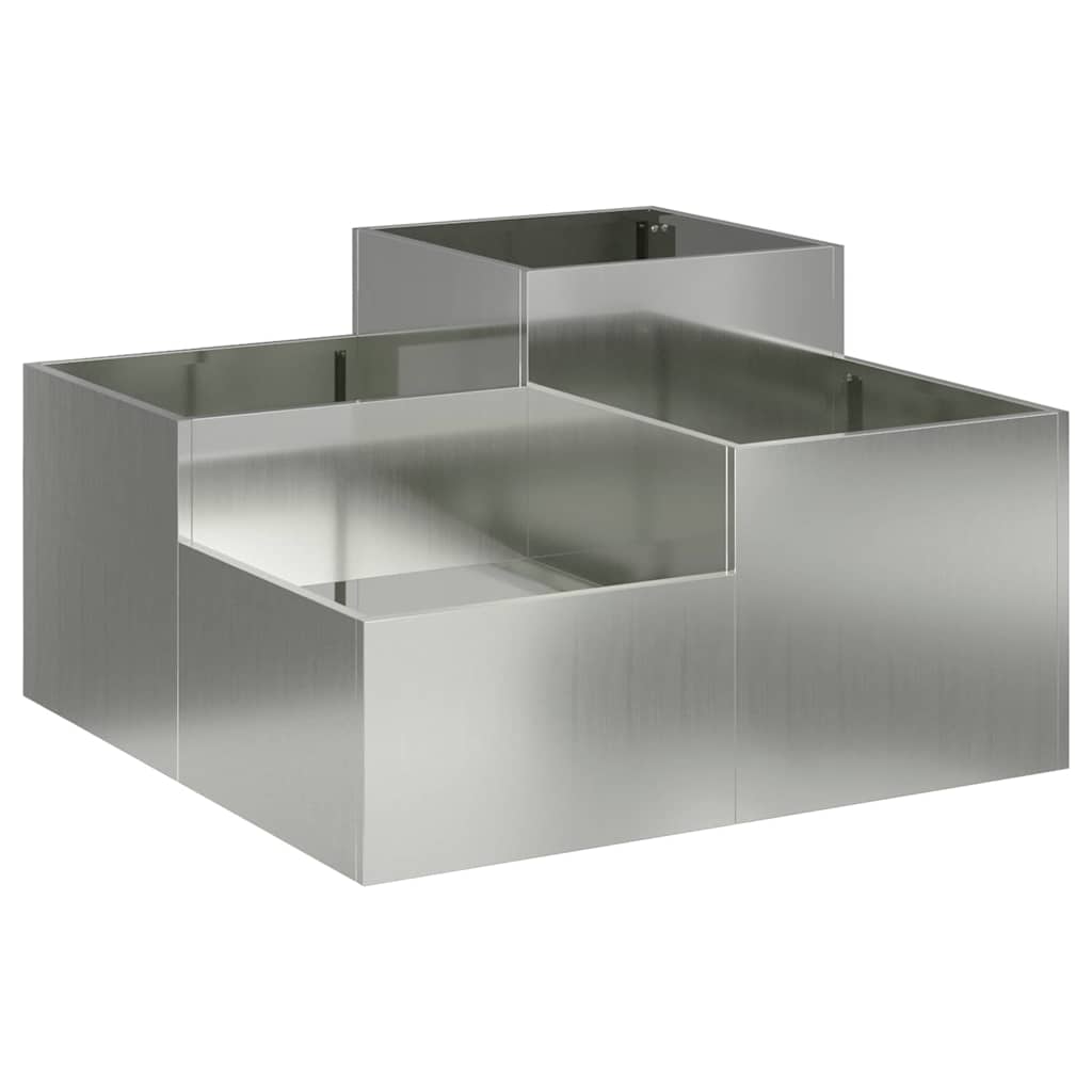 vidaXL Doniczka ogrodowa Srebrny 100 x 100 x 48 cm Stal galwanizowana