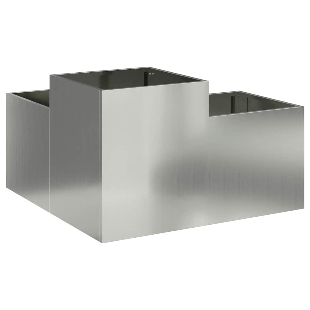 vidaXL Doniczka ogrodowa Srebrny 100 x 100 x 48 cm Stal galwanizowana