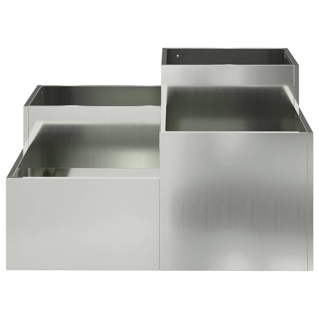vidaXL Doniczka ogrodowa Srebrny 100 x 100 x 48 cm Stal galwanizowana