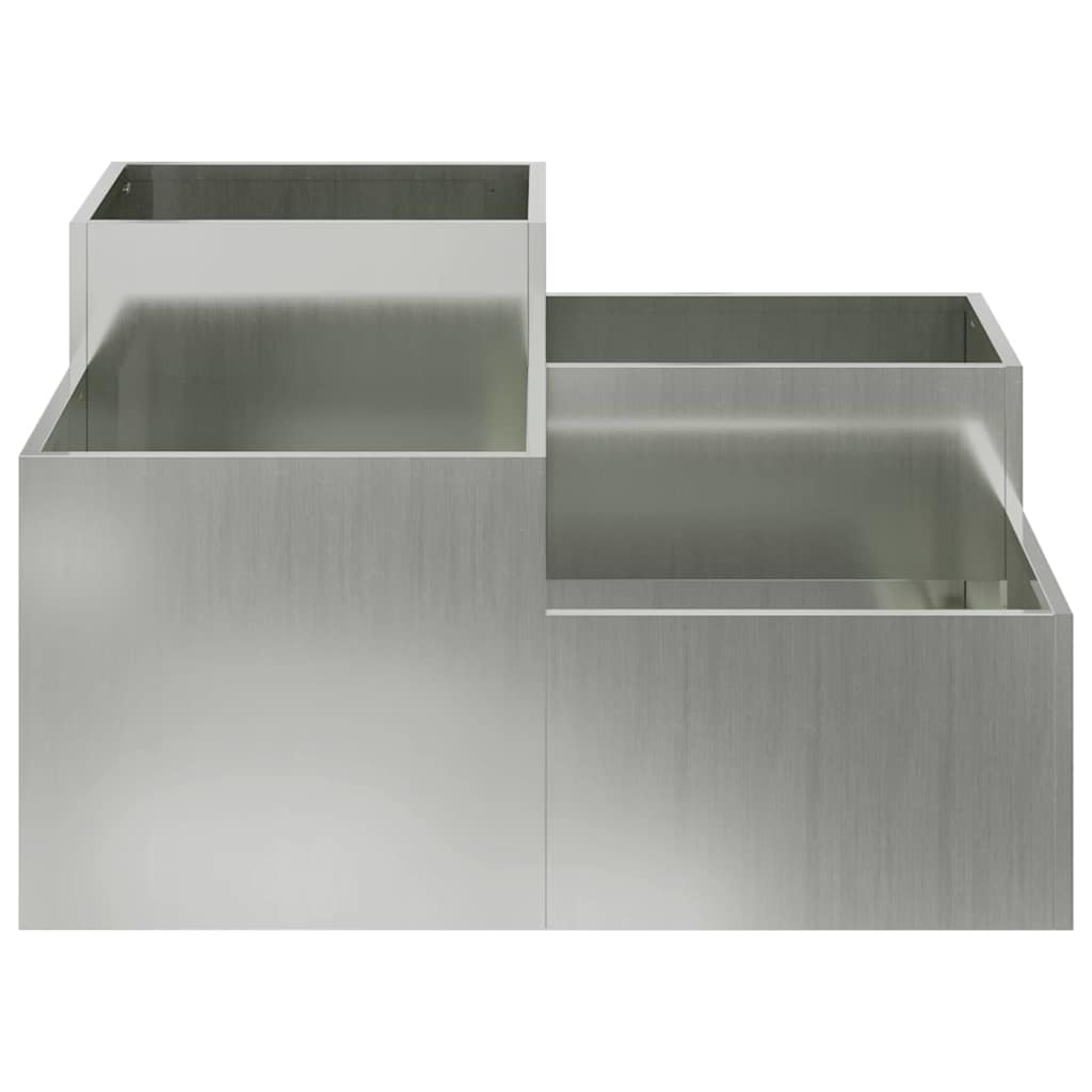 vidaXL Doniczka ogrodowa Srebrny 100 x 100 x 48 cm Stal galwanizowana