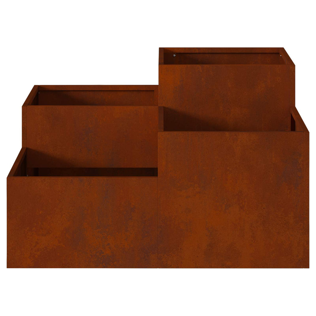 vidaXL Doniczka ogrodowa Rdzawy 100 x 100 x 48 cm