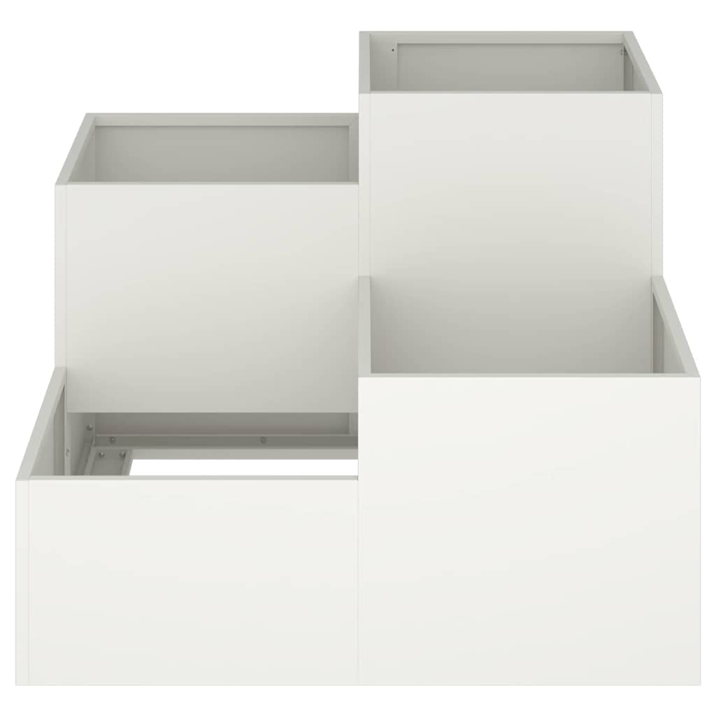 vidaXL Doniczka ogrodowa Biały 80 x 80 x 60 cm Stal