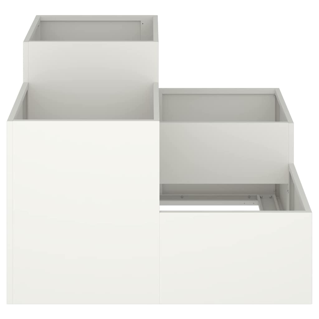 vidaXL Doniczka ogrodowa Biały 80 x 80 x 60 cm Stal