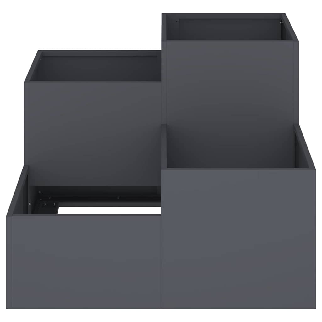 vidaXL Doniczka ogrodowa Antracyt 80 x 80 x 60 cm Stal