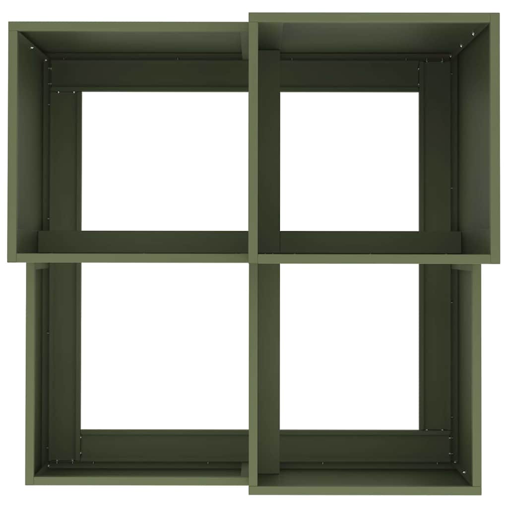 vidaXL Doniczka ogrodowa oliwkowy 80 x 80 x 60 cm Stal