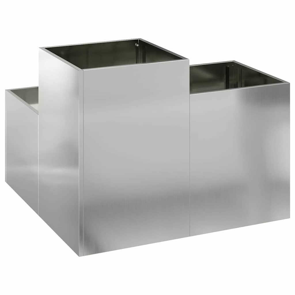 vidaXL Doniczka ogrodowa Srebrny 80 x 80 x 60 cm Stal galwanizowana