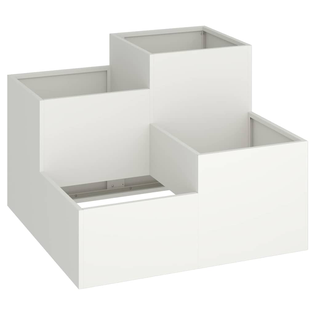vidaXL Doniczka ogrodowa Biały 100 x 100 x 60 cm Stal