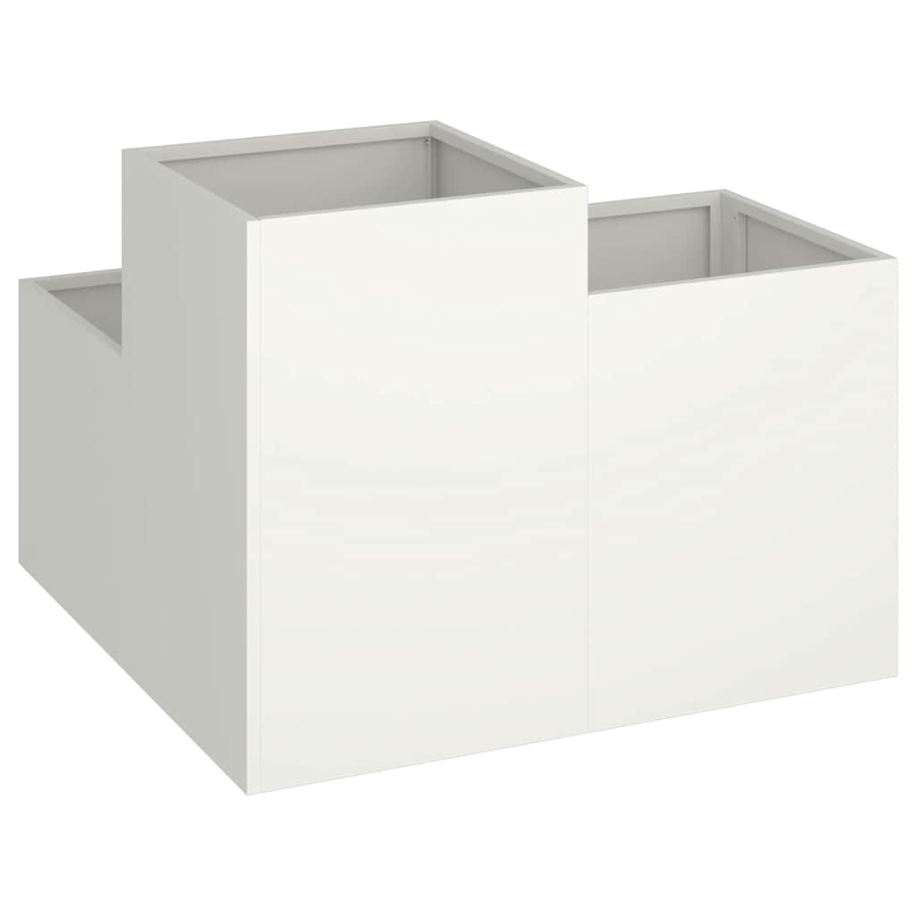 vidaXL Doniczka ogrodowa Biały 100 x 100 x 60 cm Stal
