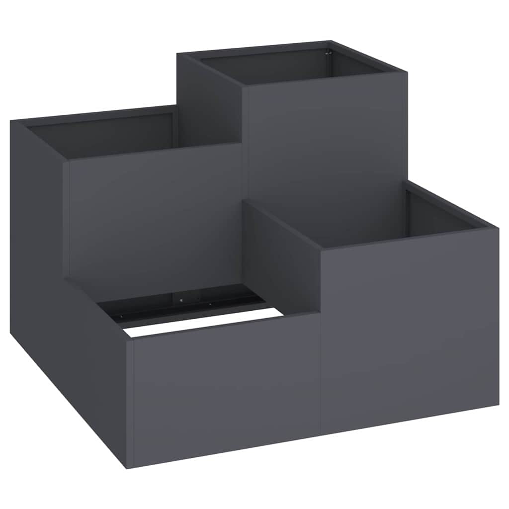vidaXL Doniczka ogrodowa Antracyt 100 x 100 x 60 cm Stal
