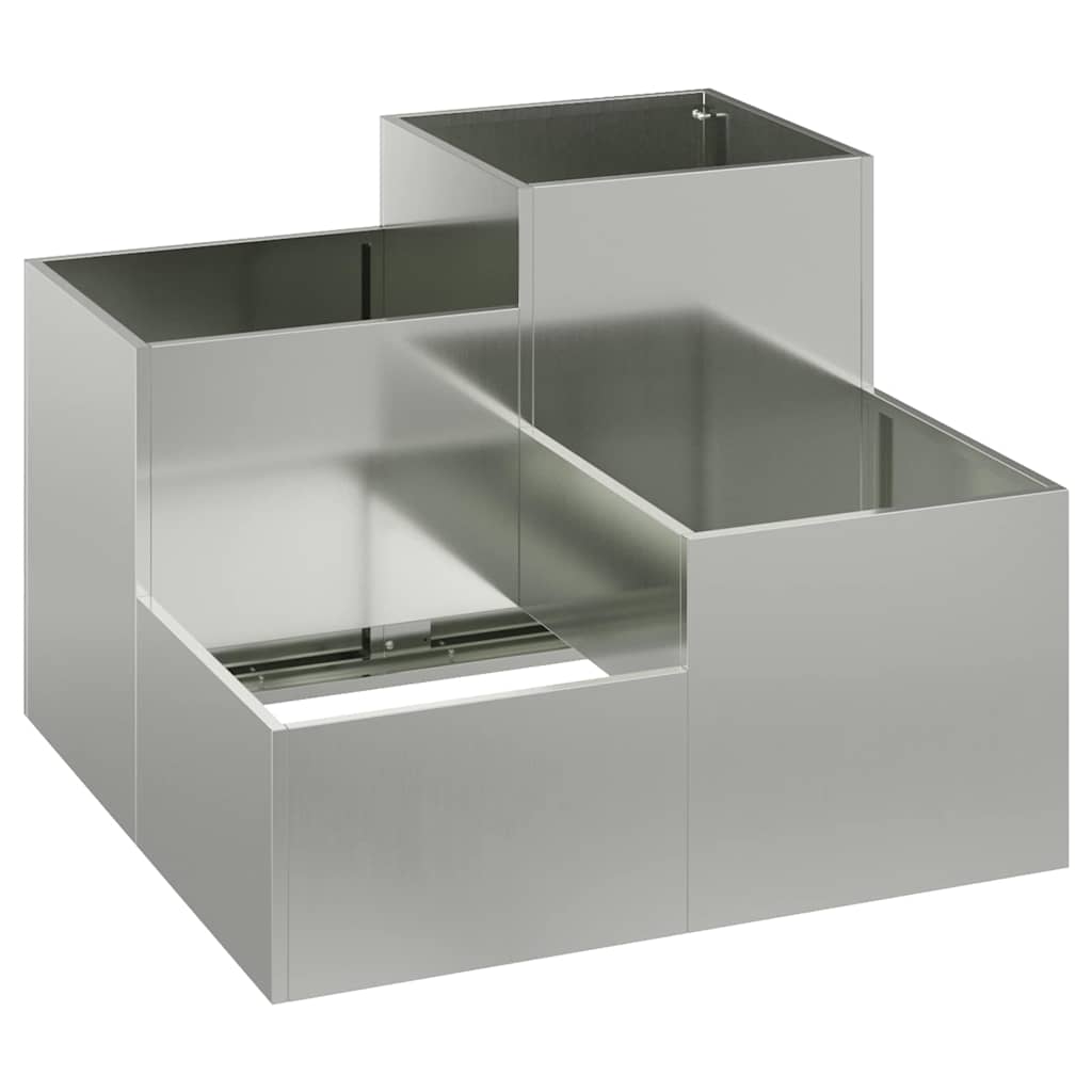 vidaXL Doniczka ogrodowa Srebrny 100 x 100 x 60 cm Stal galwanizowana