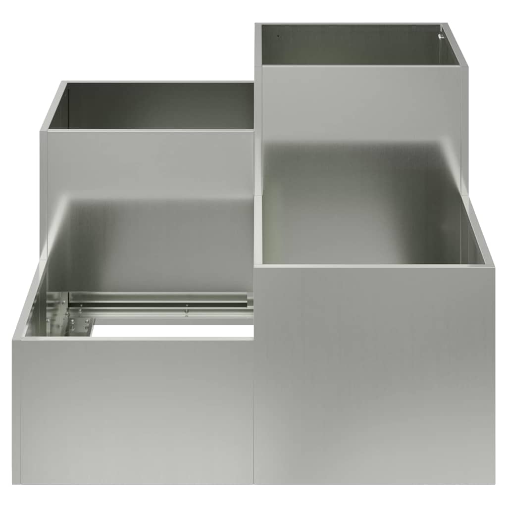 vidaXL Doniczka ogrodowa Srebrny 100 x 100 x 60 cm Stal galwanizowana