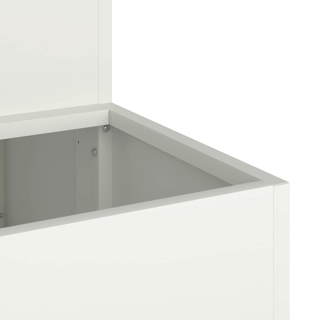 vidaXL Doniczka ogrodowa Biały 100 x 60 x 45 cm Stal zimnogięta