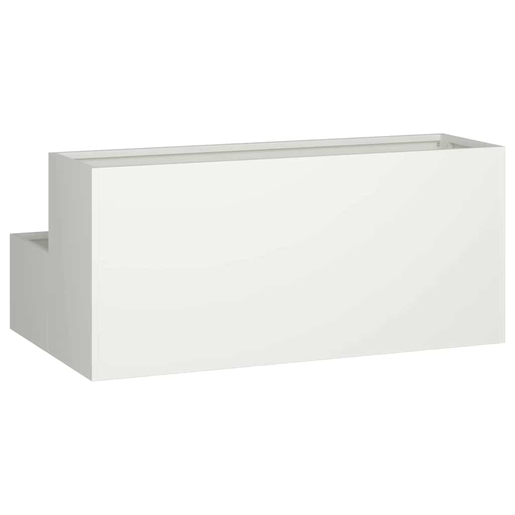 vidaXL Doniczka ogrodowa Biały 100 x 60 x 45 cm Stal zimnogięta