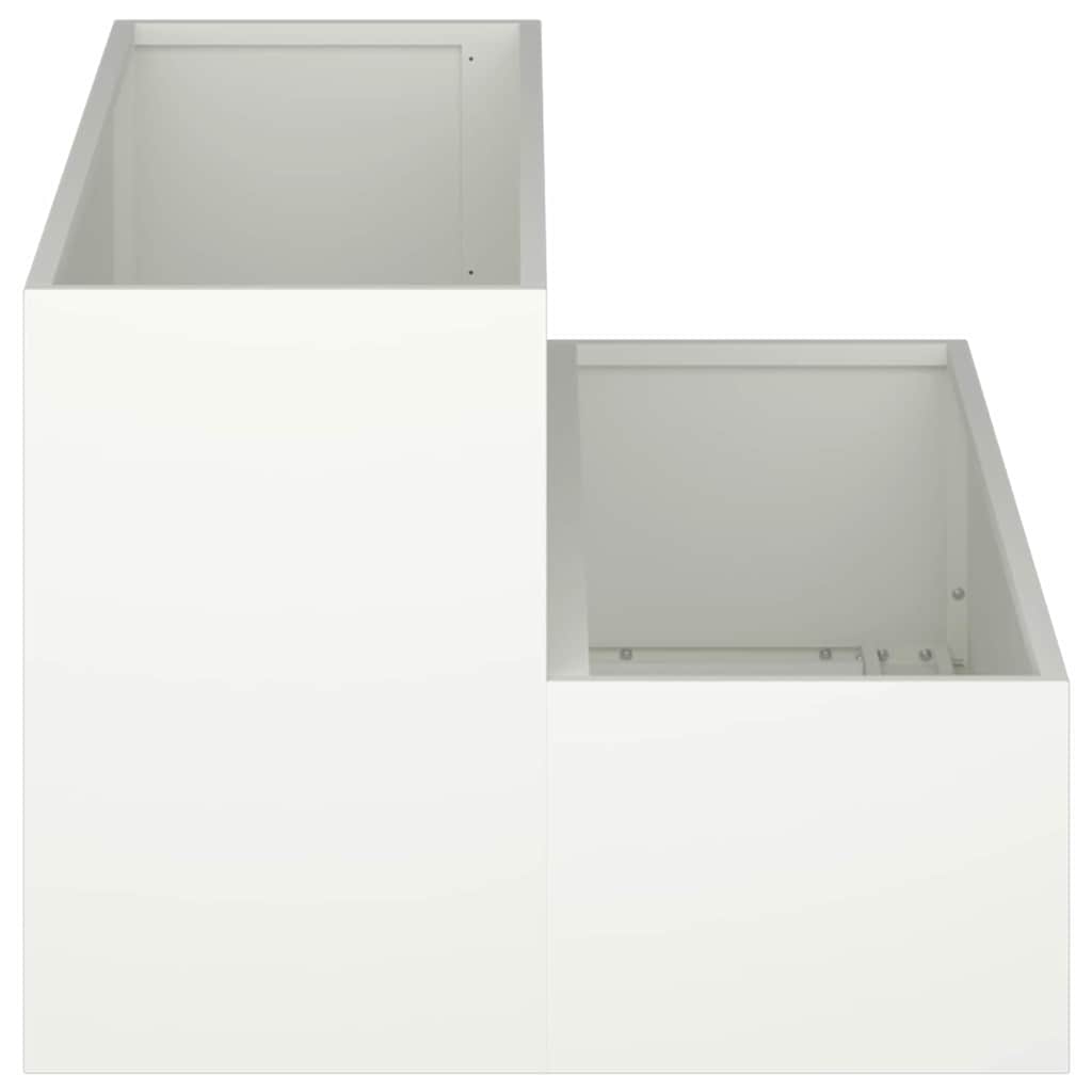 vidaXL Doniczka ogrodowa Biały 100 x 60 x 45 cm Stal zimnogięta