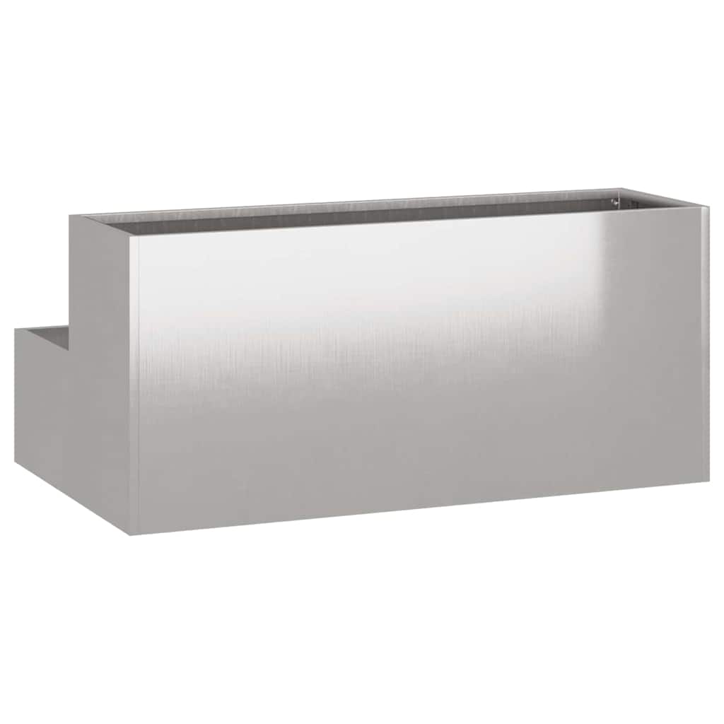 vidaXL Doniczka ogrodowa Srebrny 100 x 60 x 45 cm Stal nierdzewna