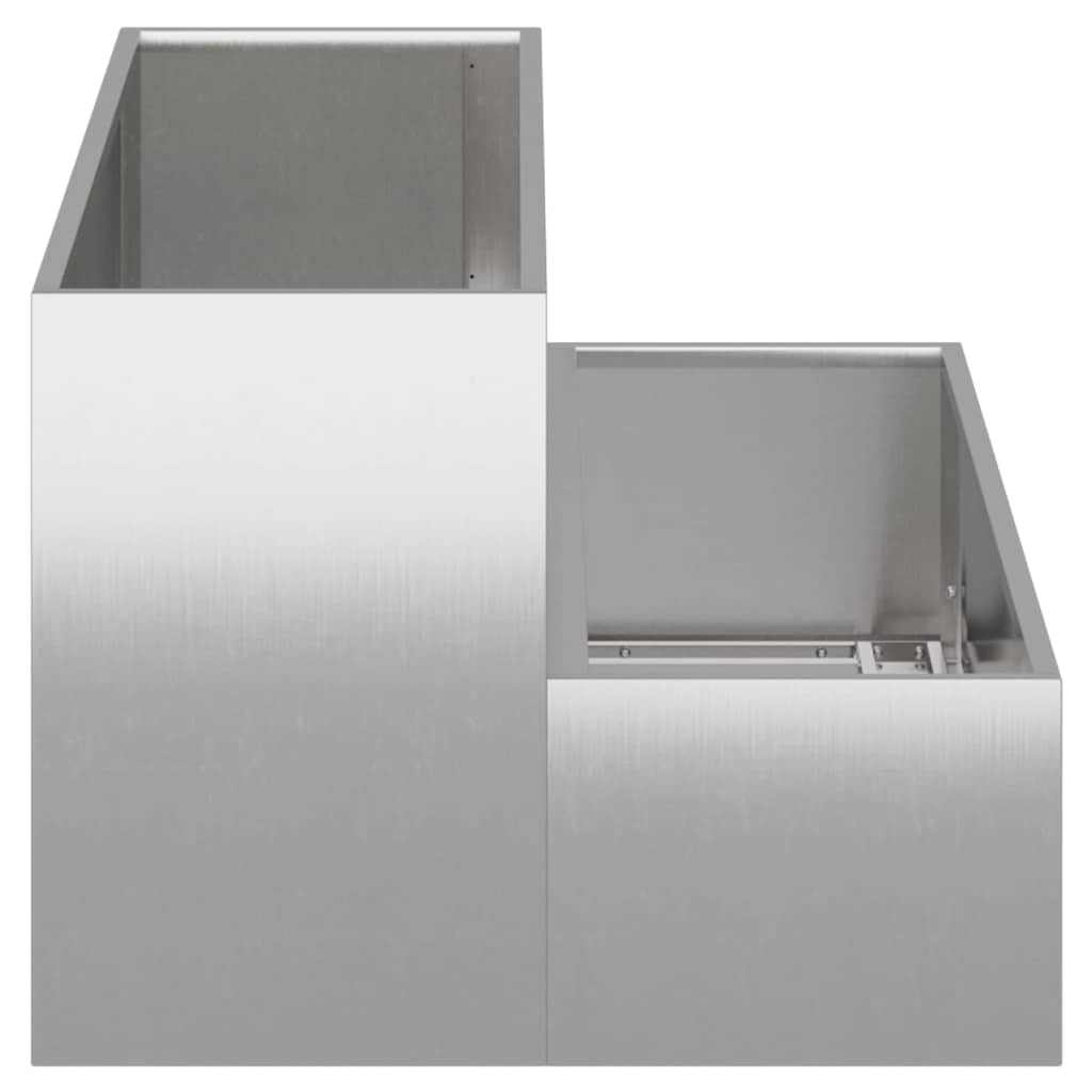 vidaXL Doniczka ogrodowa Srebrny 100 x 60 x 45 cm Stal nierdzewna