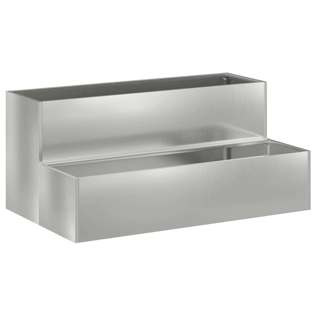 vidaXL Doniczka ogrodowa Srebrny 100 x 60 x 45 cm Stal Galwanizowana