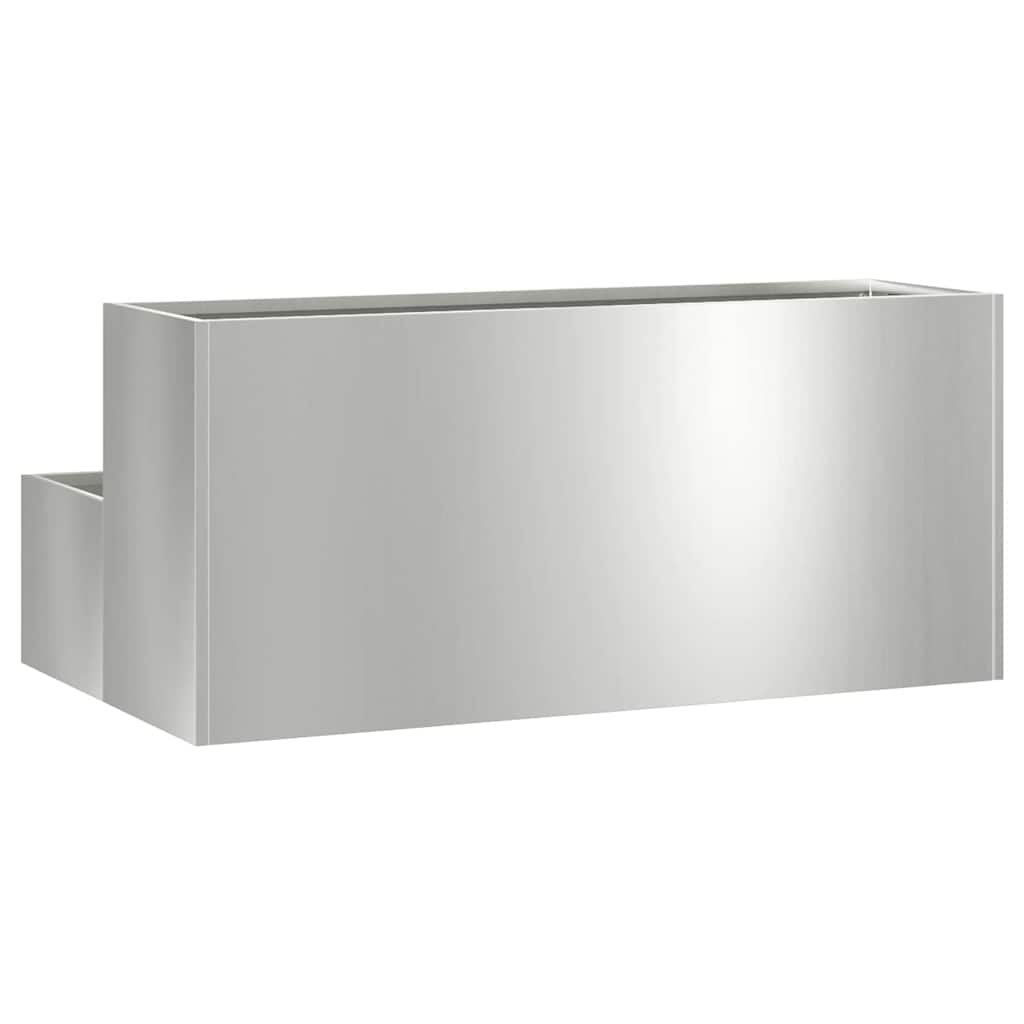 vidaXL Doniczka ogrodowa Srebrny 100 x 60 x 45 cm Stal Galwanizowana