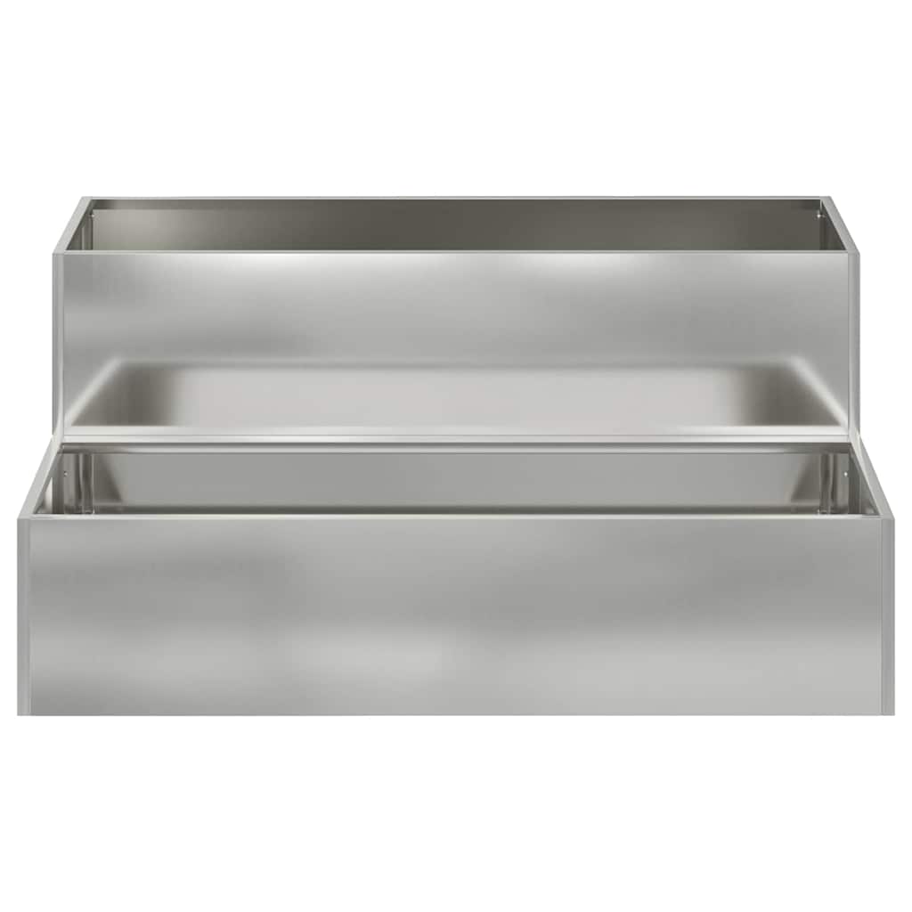 vidaXL Doniczka ogrodowa Srebrny 100 x 60 x 45 cm Stal Galwanizowana