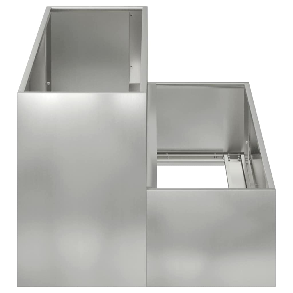 vidaXL Doniczka ogrodowa Srebrny 100 x 60 x 45 cm Stal Galwanizowana