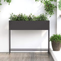 vidaXL Podwyższona doniczka ogrodowa Czarny 100 x 26 x 82 cm Stal