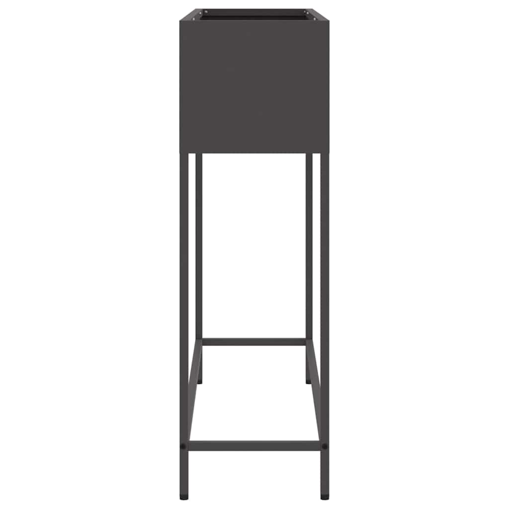 vidaXL Podwyższona doniczka ogrodowa Czarny 100 x 26 x 82 cm Stal