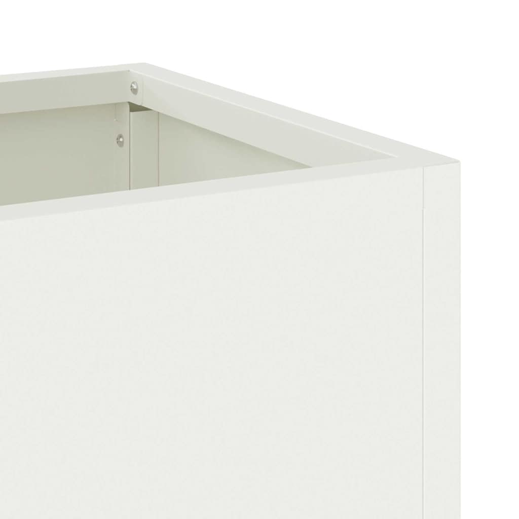 vidaXL Podwyższona doniczka ogrodowa Biały 100 x 26 x 82 cm Stal